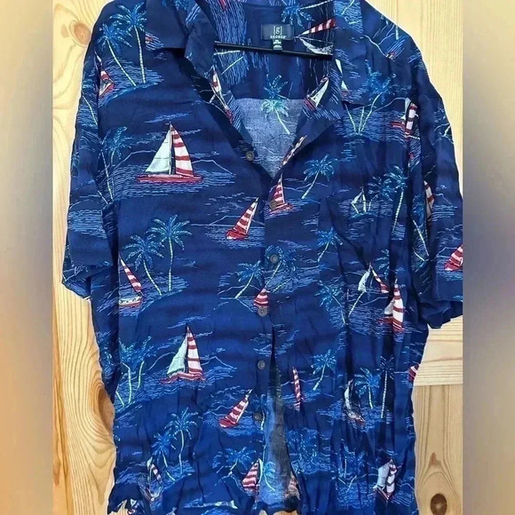 Men’s George button up Hawaiian shirt size 2XL - Picture 2 of 9